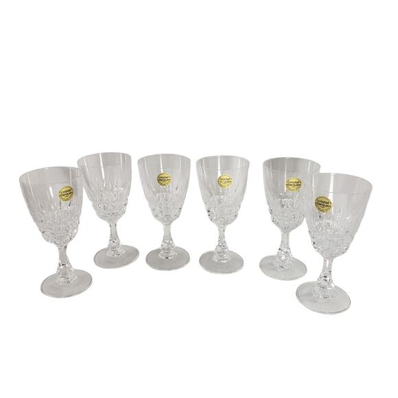 6 Cristal D'Arques Pompadour Lead Crystal Wine Glasses  6 Oz  Made in France - Picture 6 of 10